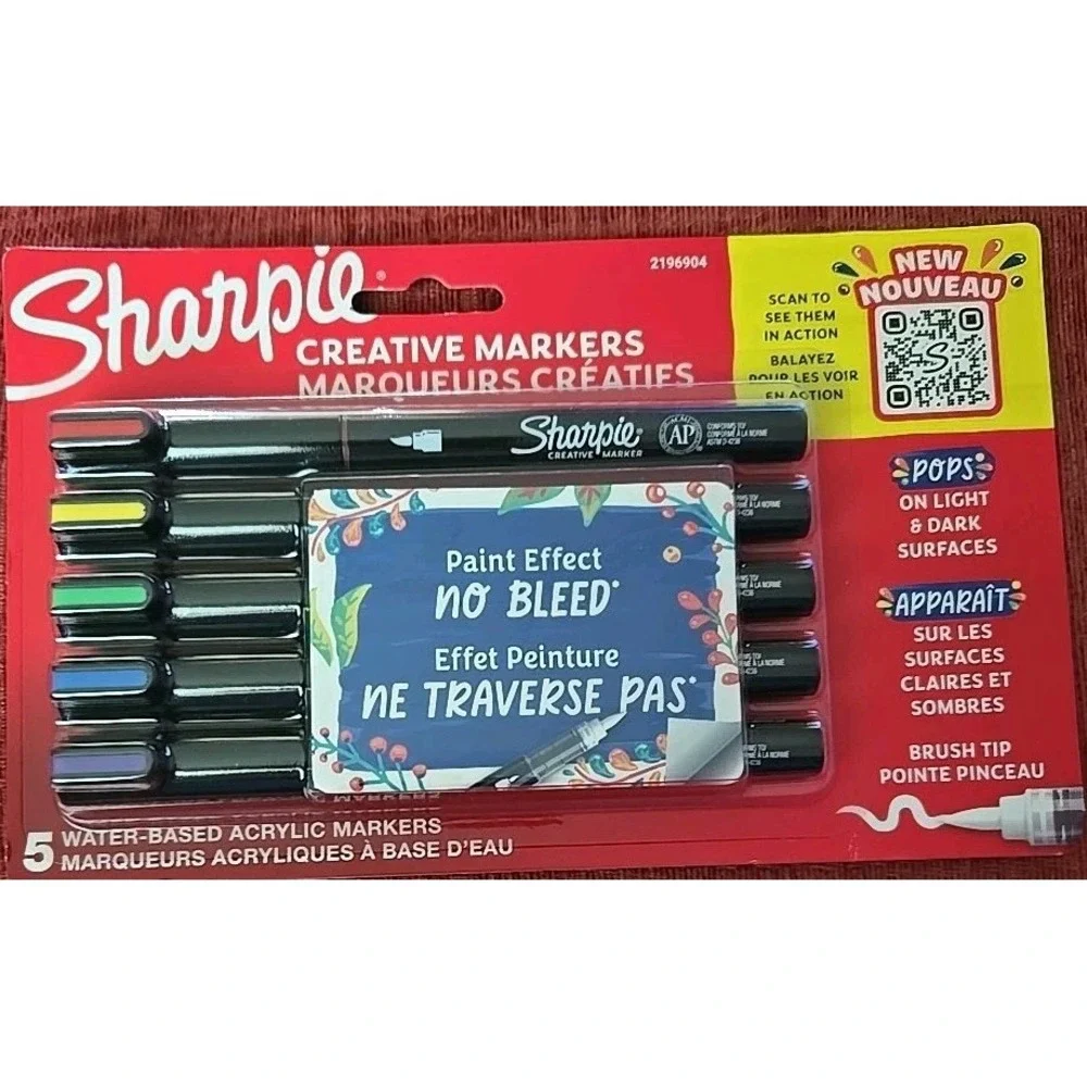 Sharpie Creative Acrylic Markers-5‎ Count Bullet Tip-Paint Effect No Bleed